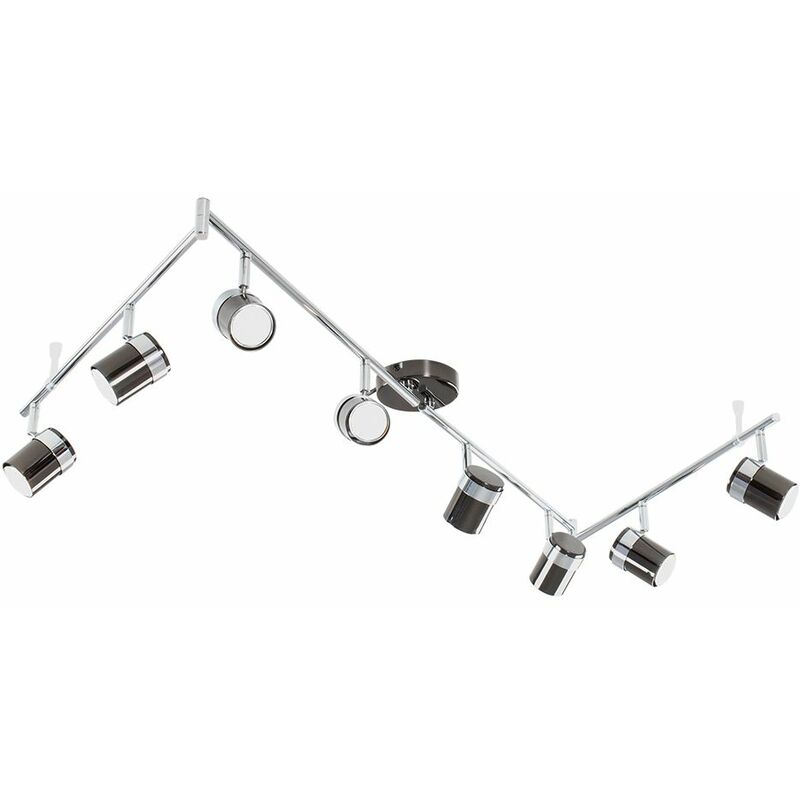 Adjustable 8 Way Rectangular Ceiling Spotlight + 5W LED GU10 Bulbs - No Bulbs