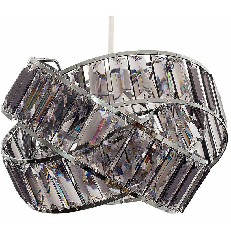 Acrylic Jewel Rings Ceiling Pendant Light Shade - Smoked - No Bulb