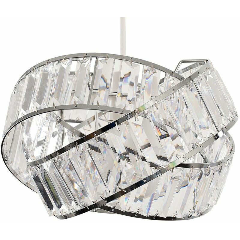 Acrylic Jewel Rings Ceiling Pendant Light Shade - Clear - Including LED Bulb