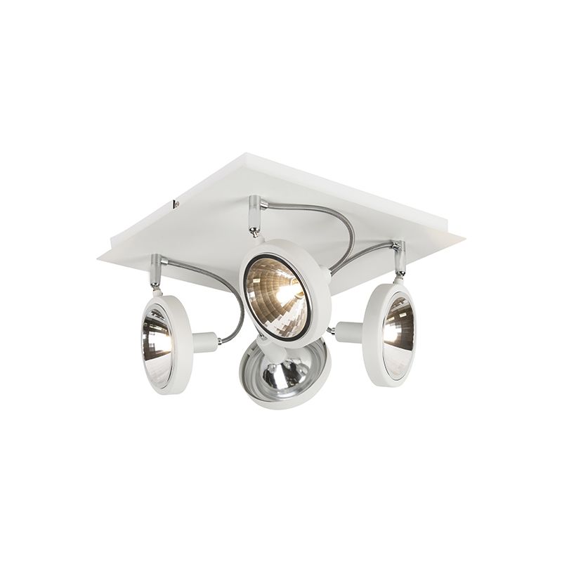 Qazqa - Modern Adjustable Ceiling Spotlight 4 White - Nox