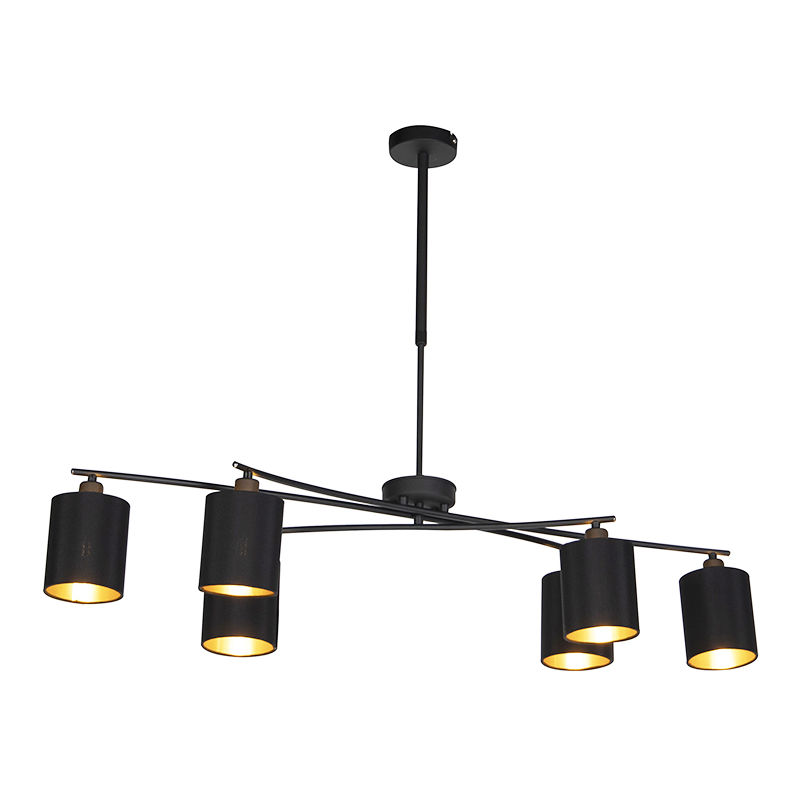 Modern Adjustable Pendant Lamp 6 Black - Lofty