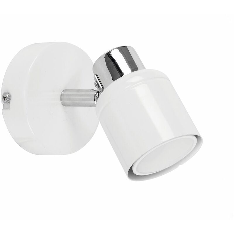 Adjustable Wall Spotlight + 5W Warm White GU10 LED Bulb - White
