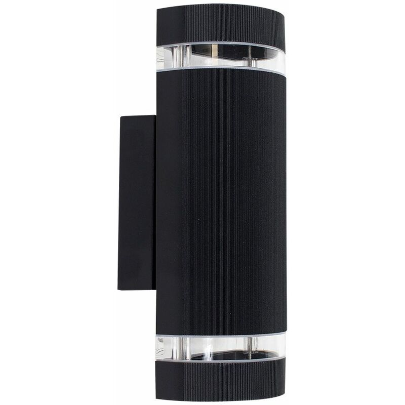 Black Up Down Garden Light Outside Lighting Ip54 GU10 - No Bulb