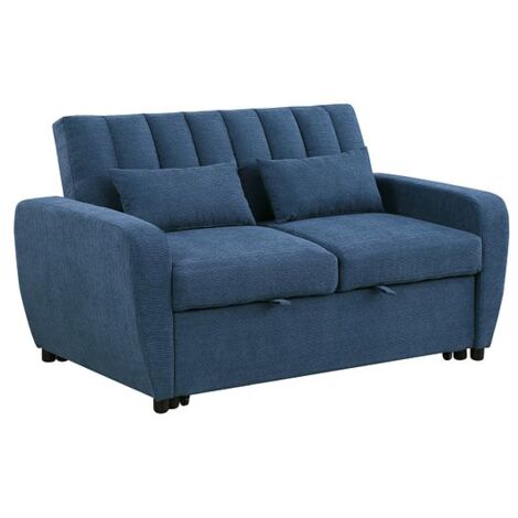 HUMZA AMANI Fabric 2 Seater Guest Sofa Bed - Blue