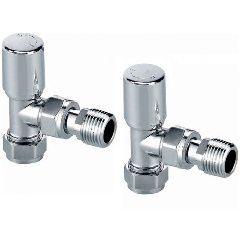 Modern Angled Radiator Valves Chrome