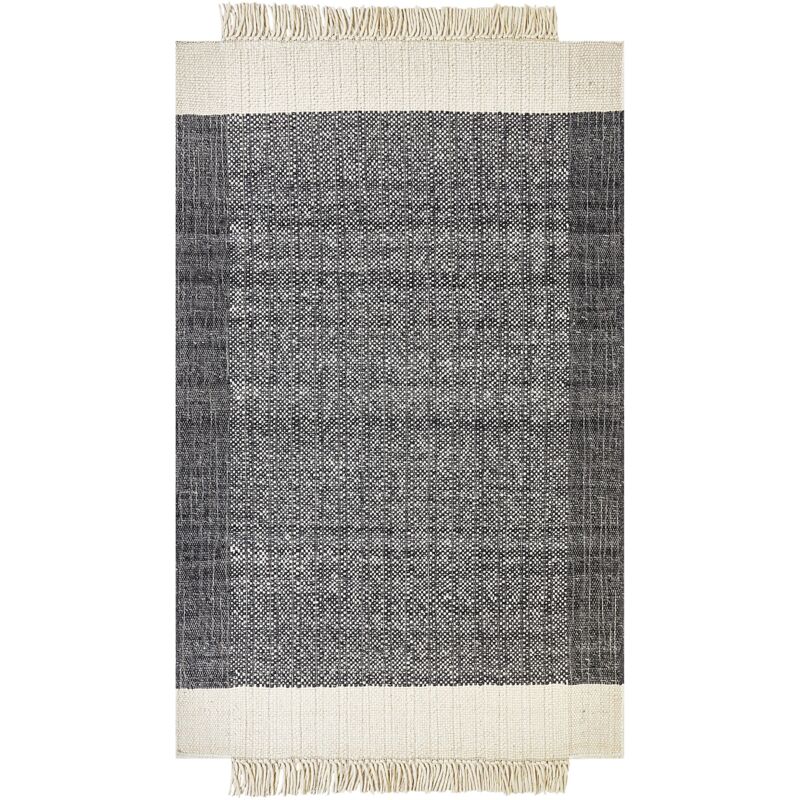 Beliani Rug Atlanti Black 160 X 230 Cm Wool