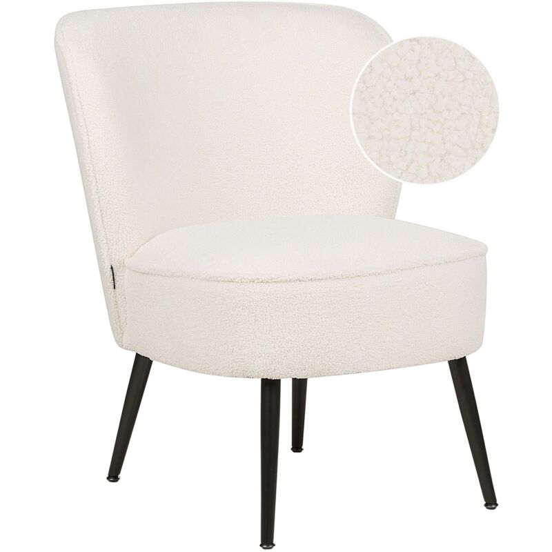 Beliani Armchair Voss Boucle White