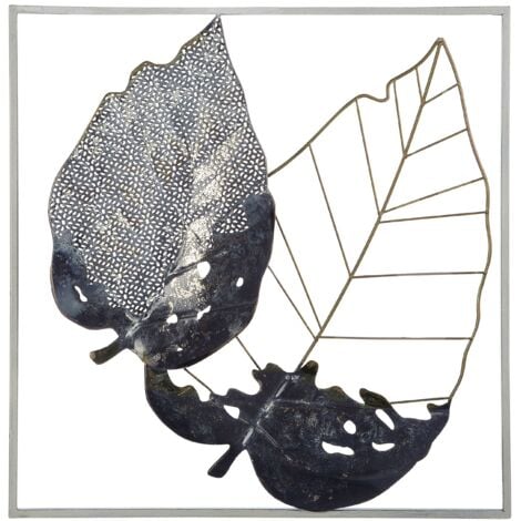 Modern Art Deco Metal Leaf Wall Art Decorative Piece Multicolour Rhenium