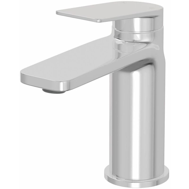 Modern Basin Mixer Tap Single Lever Chrome Bathroom Sink Taps Curved Deck Mount - Silver