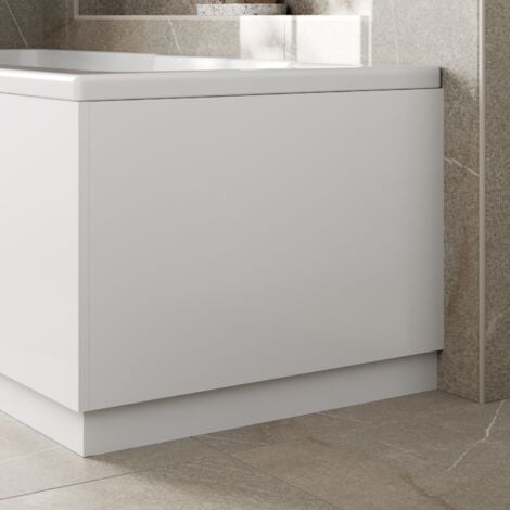 Modern Bathroom 700mm End Bath Panel 18mm MDF White Gloss Wooden Plinth Easy Cut