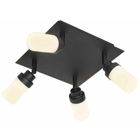 Modern Bathroom Spot Black 4-Light IP44 - Japie