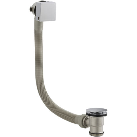 Modern Bathroom Square Bath Filler, 70mm x 600mm, Chrome