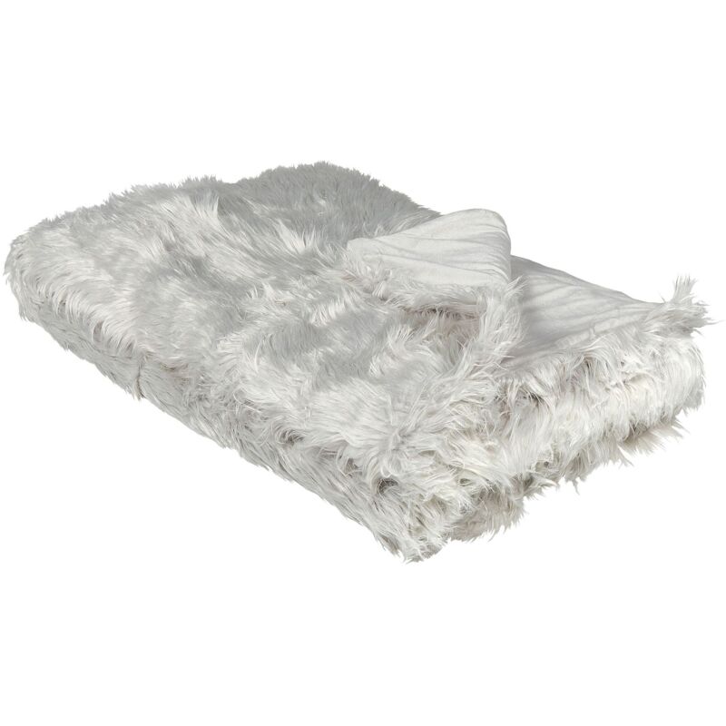 Beliani Bedspread Delice Fabric 150 X 200 Cm Light Grey