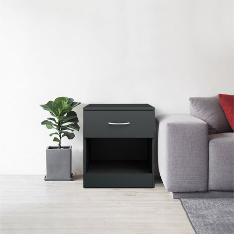Modern Bedside Table Cabinet Chest of Drawers Nightstand Bedroom Furniture Grey