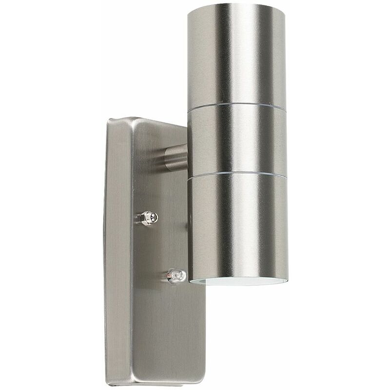 Brushed Chrome IP44 Rated Up / Down Outdoor Security Wall Light