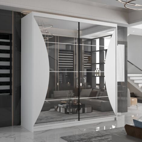 SLIDING WARDROBES 4U Modern California Double Sliding Door Wardrobe Mirror