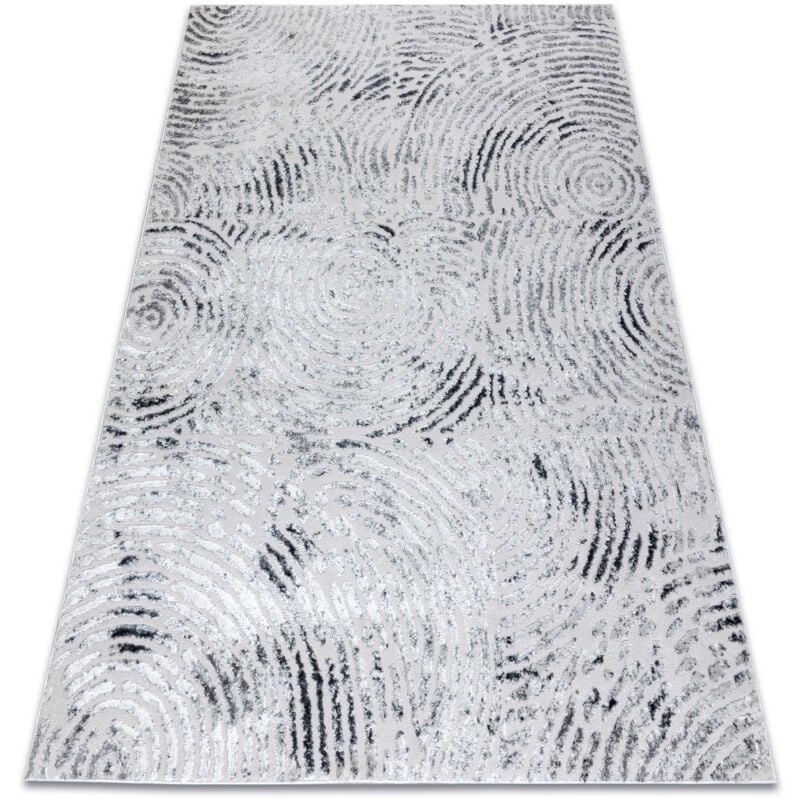 Rugsx - Modern mefe carpet 8725 Circles Fingerprint - structural two levels of fleece grey grey 160x220 cm