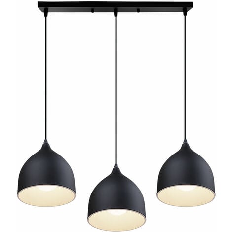 WOTTES Modern Ceiling Hanging Light Black and White Pendant Lamp Metal Chardelier 3 Lights