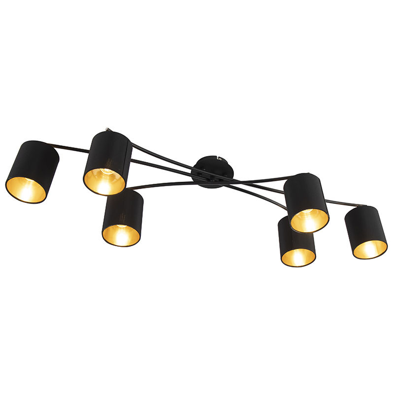 Modern Ceiling Lamp 6 Black - Lofty