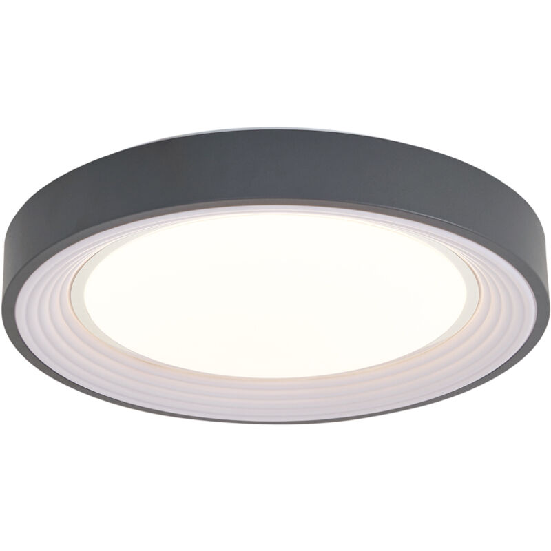 Qazqa Modern Ceiling Lamp Grey With White 38cm Incl. Led Dimmable Rgb - Kanton