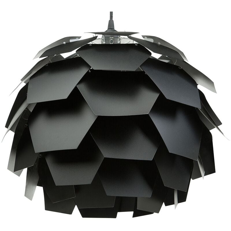 Beliani - Modern Ceiling Pendant Light Black Geometric Shade Flower Design Small Segre