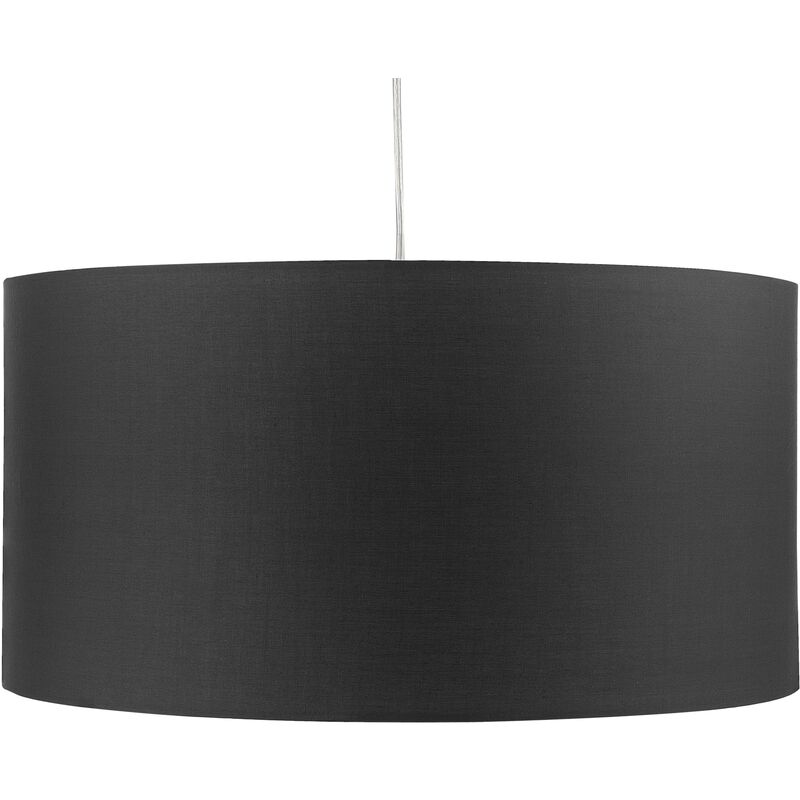 Beliani - Modern Pendant Lamp Fabric Shade Cylindrical Black Elbe