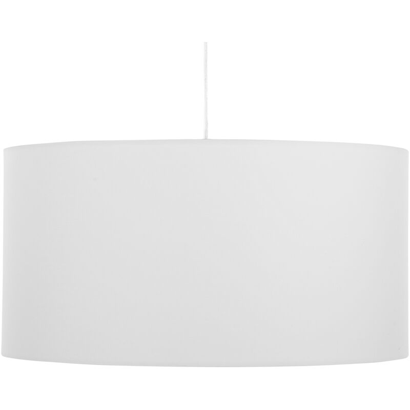 Beliani - Modern Pendant Lamp Fabric Shade Cylindrical Round Drum White Elbe