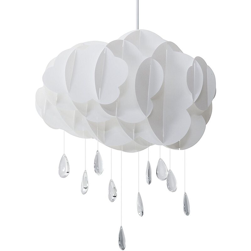 Beliani - Modern White Cloud Pendant Lamp Plastic Acrylic Glass Raindrop Charms Ailenne