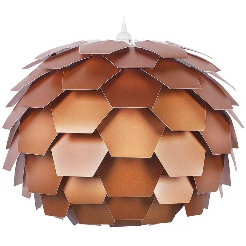 Beliani - Modern Ceiling Pendant Light Copper Geometric Shade Flower Design Large Segre