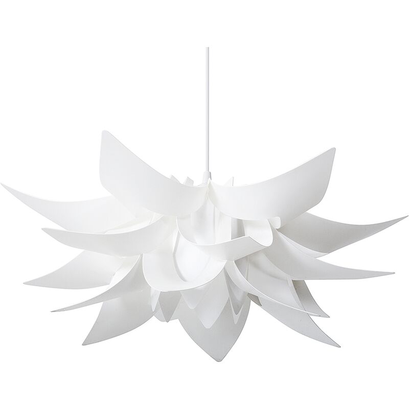 Beliani - Modern Pendant Lamp Flower Bloom Shade White Synthetic Ceiling Light Alva