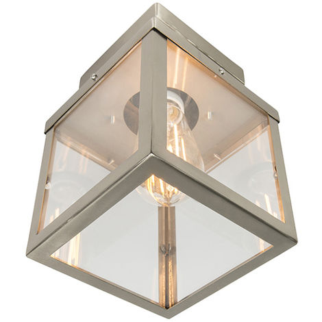 QAZQA Modern Ceiling Lamp Steel IP23 - Rotterdam