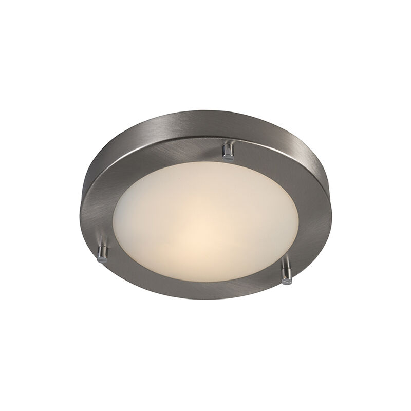 Modern ceiling lamp steel IP44 - Yuma 18 - Steel