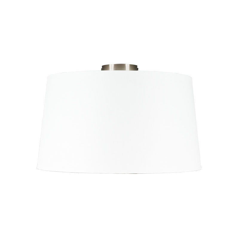 Modern Ceiling Lamp Steel with White Lampshade 45 cm - Combi