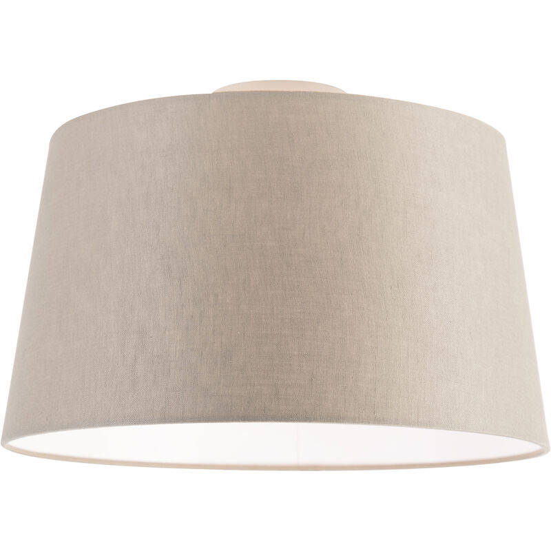 Qazqa - Modern ceiling lamp with taupe shade 35 cm - Combi - Taupe