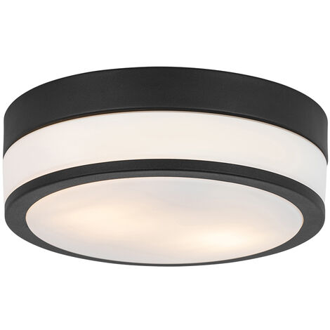 Modern Ceiling Light Black 28 cm IP44 - Flavi