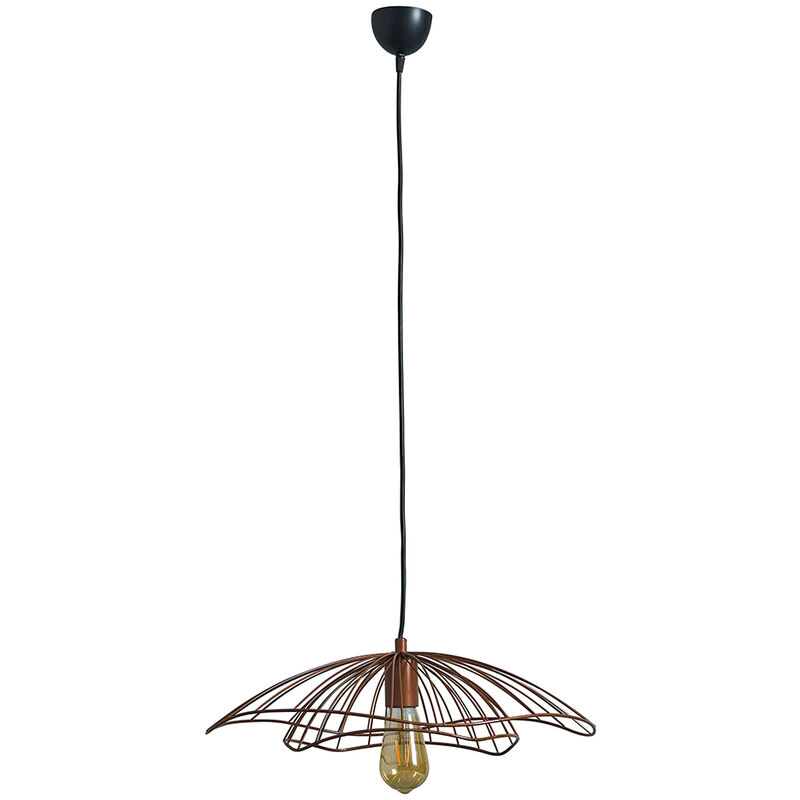 Minisun - Modern Ceiling Light Fitting with Metal Wire Shade - Copper