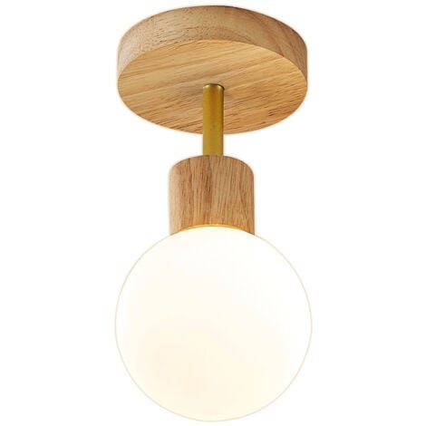 WOTTES Modern Ceiling Light Fixture Semi Flush Mount Wood Ceiling Lamp for Hallway Corridor Passway Cloakroom