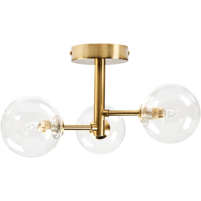 Beliani Ceiling Lamp MARICAO Glass Brass