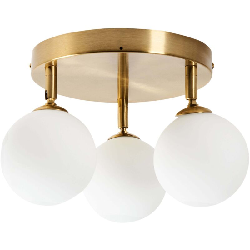 Beliani Ceiling Lamp MAVILLA Glass Brass