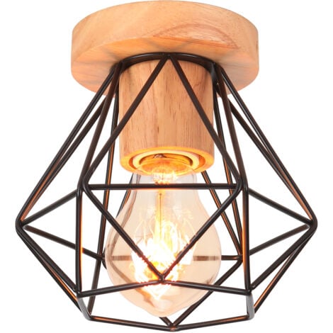 Modern Ceiling Light Metal Cage Ceiling Light Retro Ceiling Lights Indoor Black Ceiling Lights For Hallway Bedroom Bar Club