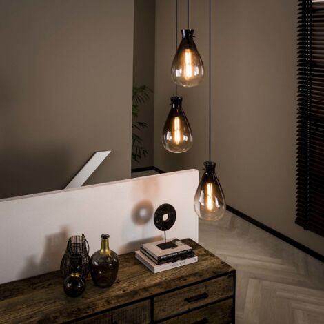 Modern ceiling  light Noah 3L nugget shaded-height adjustable