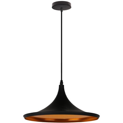 WOTTES Modern Ceiling Pendant Light Black and Gold Metal Chandelier Adjustable Hanging Lamp - C