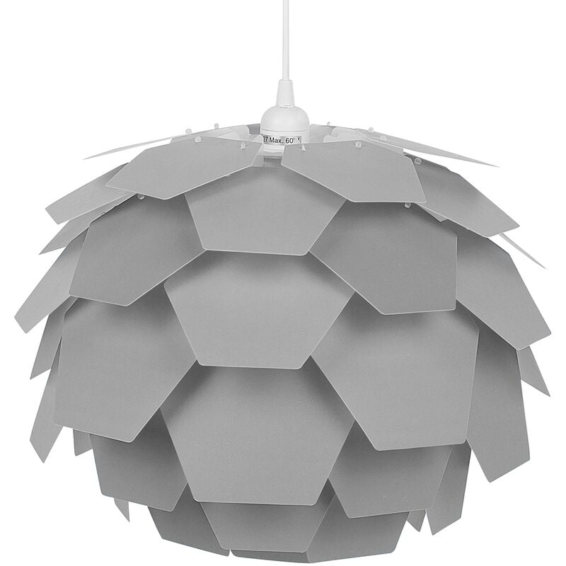 Beliani - Modern Ceiling Pendant Light Grey Geometric Shade Flower Design Large Segre - Grey
