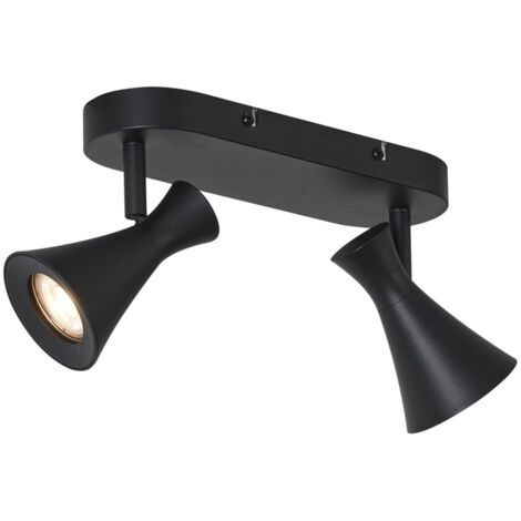 Modern Ceiling Spotlight Black 2-Light Adjustable - Triangle