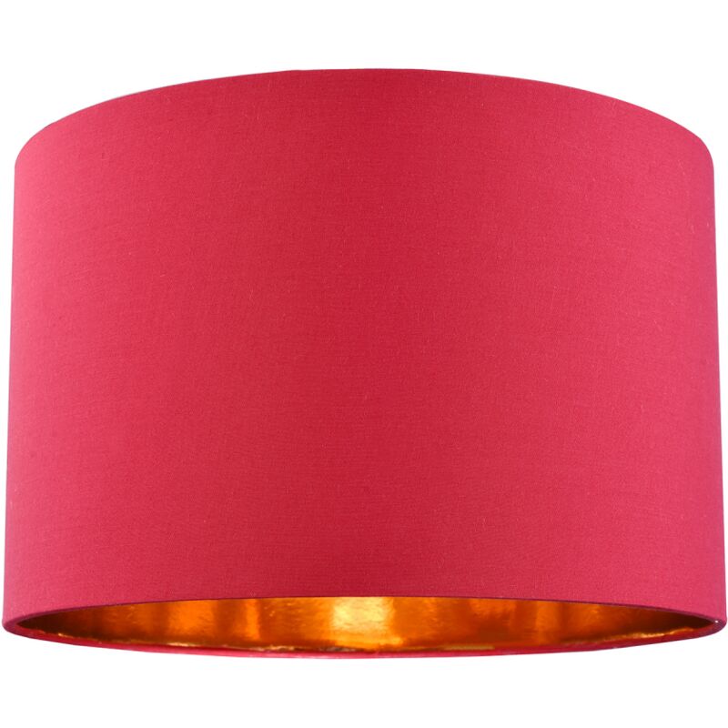 Modern Chic Burgundy Cotton 12' Table/Pendant Lamp Shade with Shiny Copper Inner by Happy Homewares