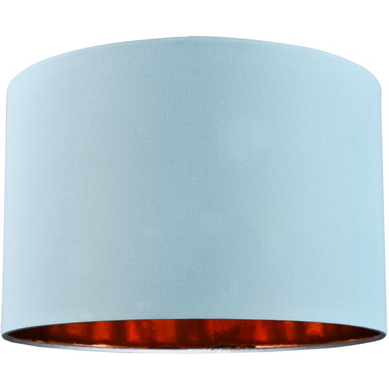 Modern Chic Duck Egg Cotton 12' Table/Pendant Lamp Shade with Shiny Copper Inner by Happy Homewares