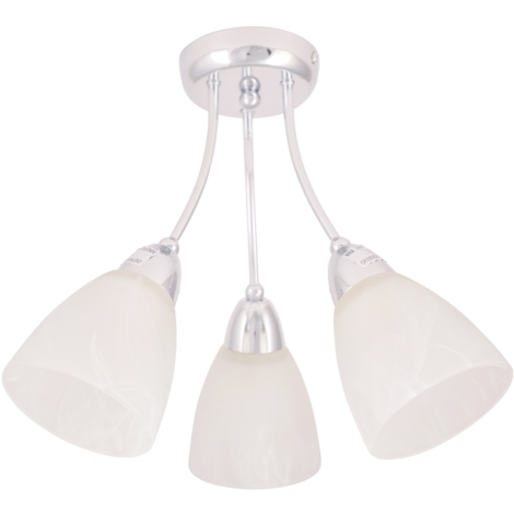 3 Light Ceiling Fitting With Marbled Glass Shades 57747