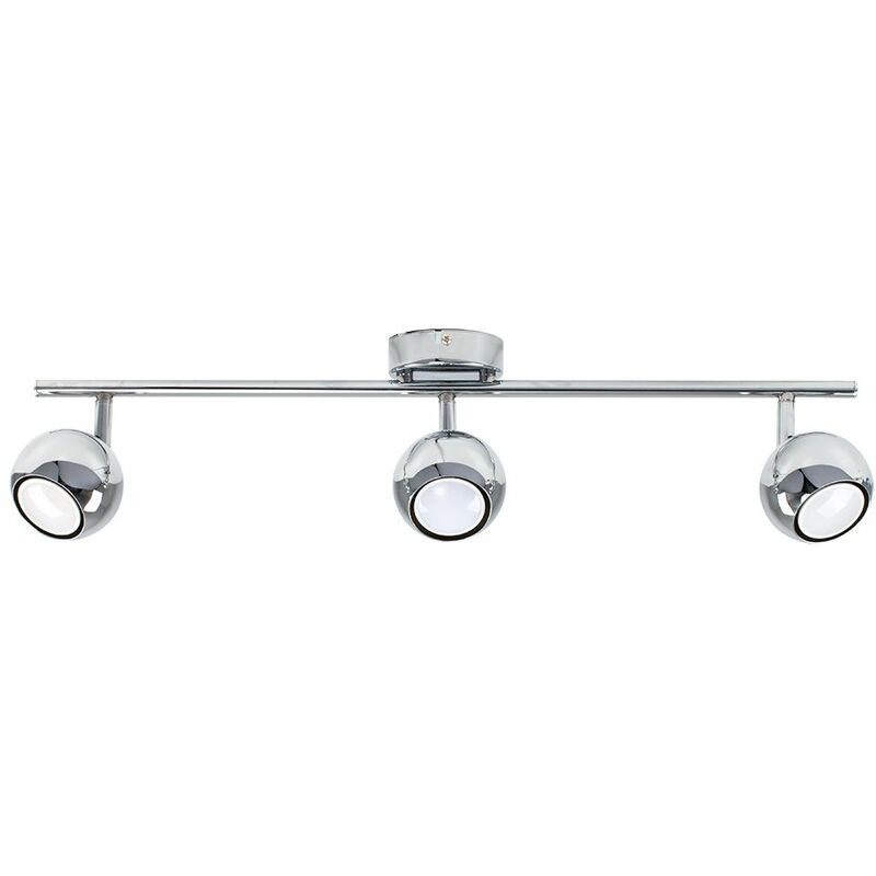 Modern Chrome 3 Way Retro Eyeball Ceiling Light Spotlight Lighting