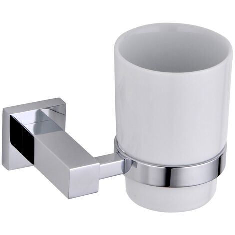 Modern Chrome Single Wall Mounted Round Tumbler Holder