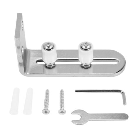 Modern Chrome Sliding Barn Door Floor Guide Adjustable Stay Roller Wall Mount System for All Size